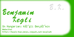 benjamin kegli business card